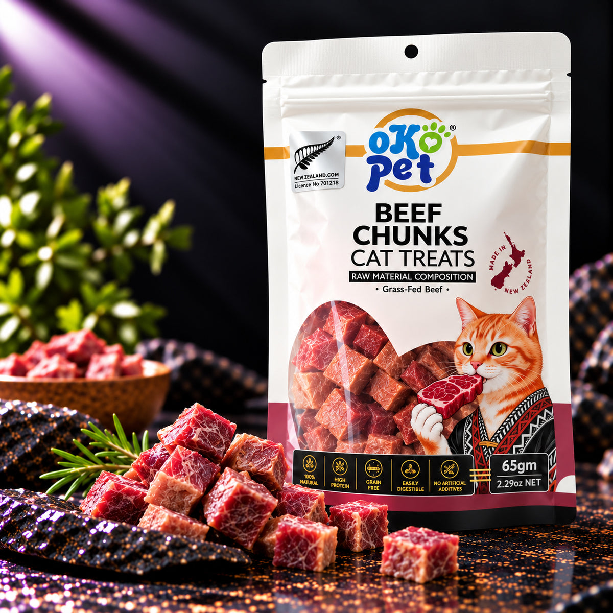 Grass-Fed Beef Chunks Freeze Dried Cat Treats