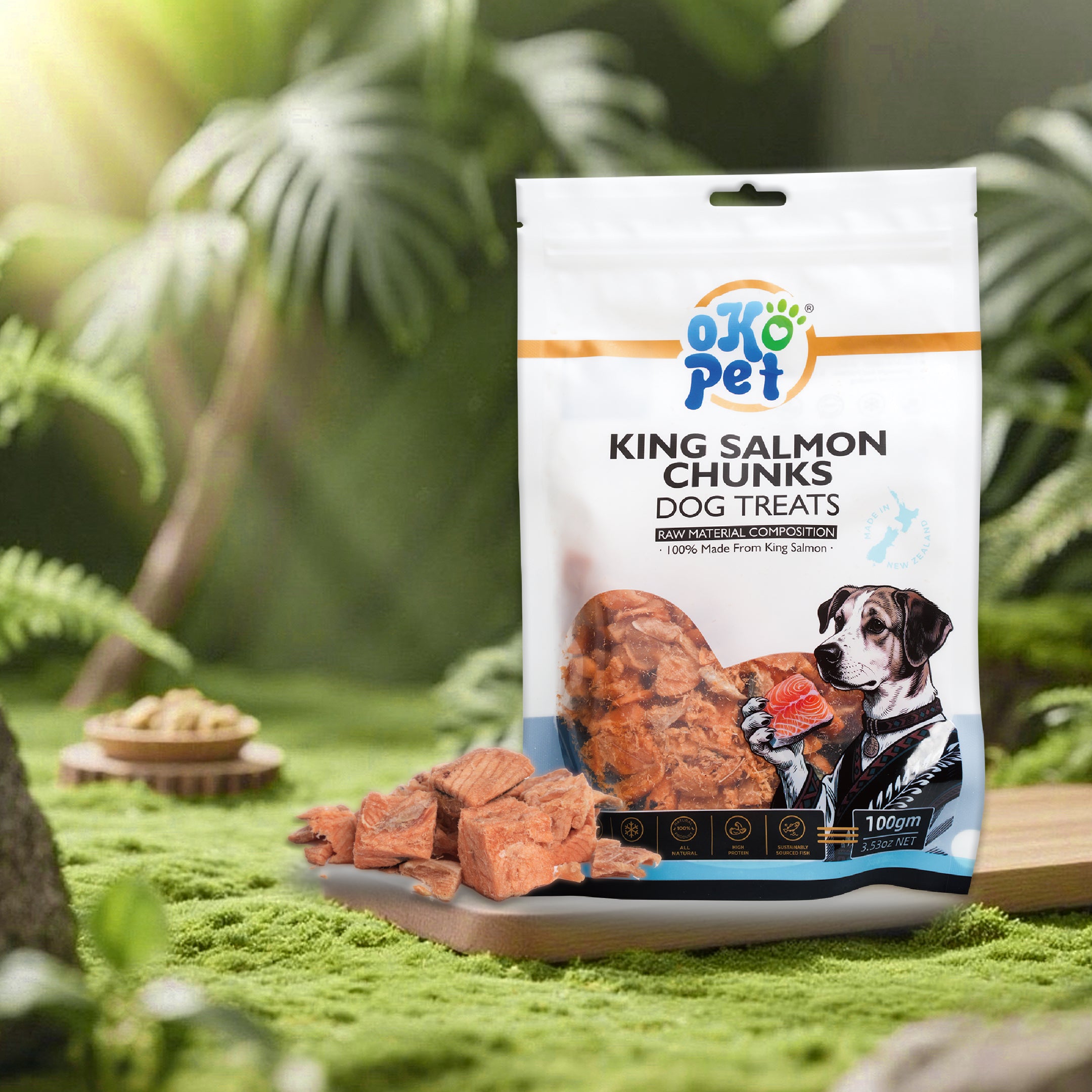 King Salmon Chunks Freeze Dried Dog Treats – OKO PET