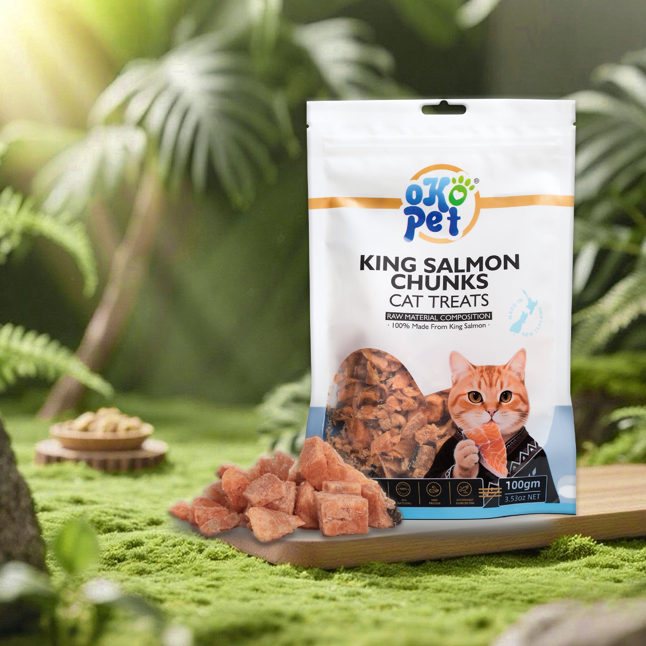 King Salmon Chunks Freeze Dried Cat Treats – OKO PET